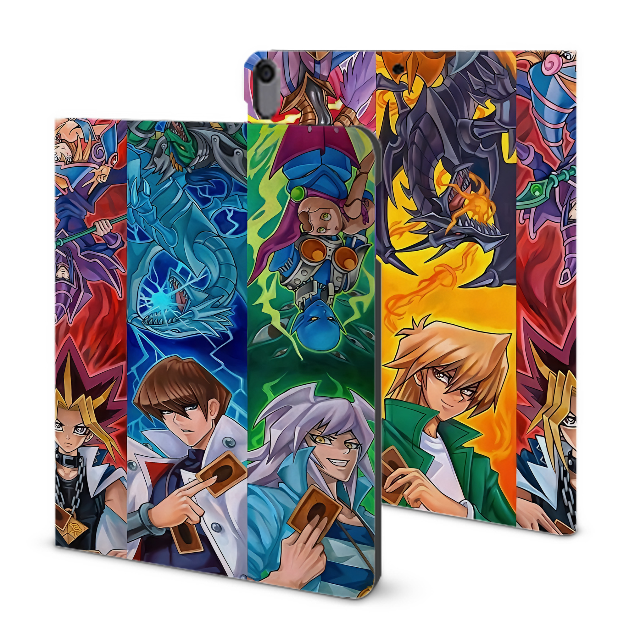 （画像用） 遊☆戯☆王 Yu-Gi-Oh! IPad ケース ブック型 PUレザー TPU 耐衝撃 軽量 薄型 ペン収納なし 全面保護 IPad 各モデル対応